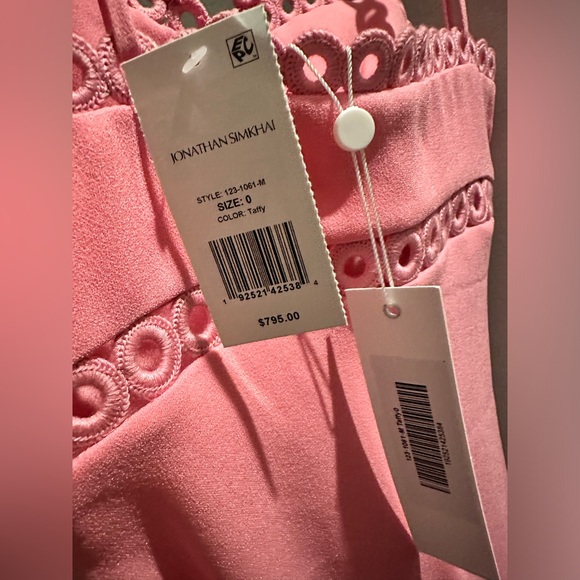 Jonathan SIMKHAI Sevilla Crochet Ring Midi Dress Pink NWT - Picture 13 of 14